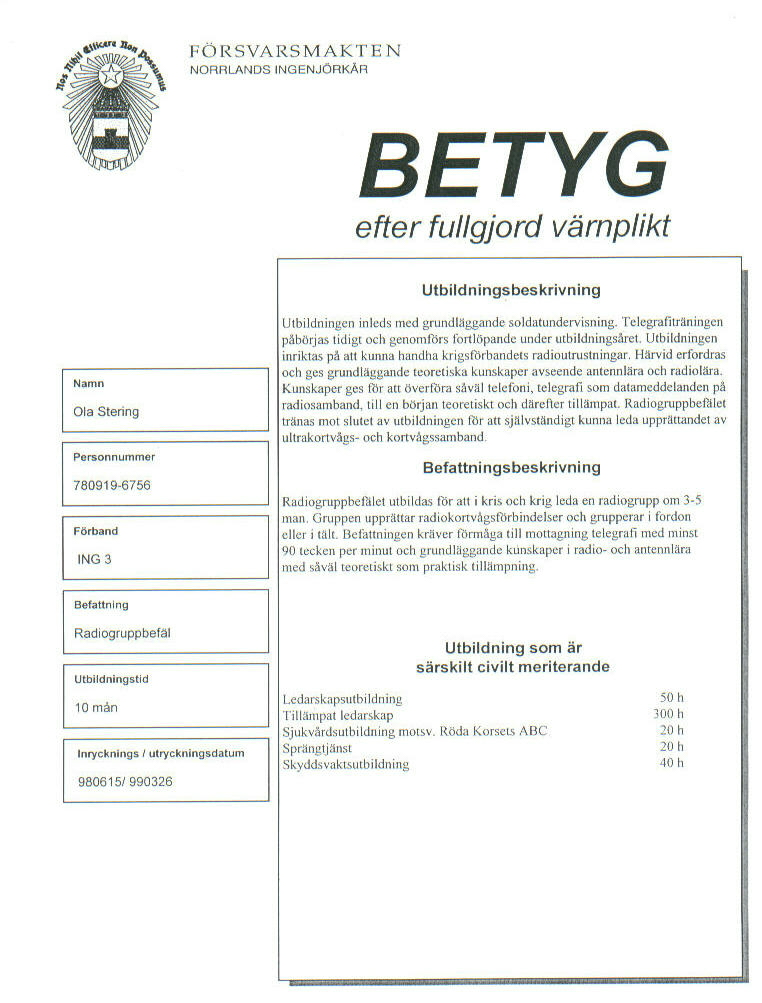 Betyg - sida 1